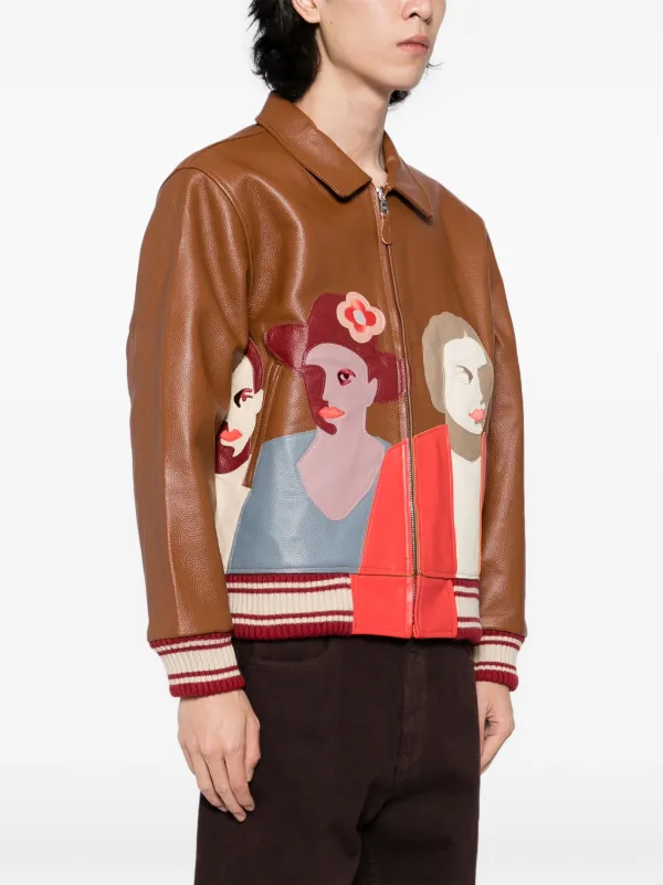KidSuper パッチワーク レザージャケット | ブラウン | FARFETCH JP