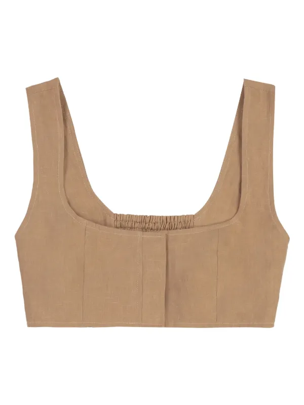 Le Kasha Linen Tank Top in Neutrals
