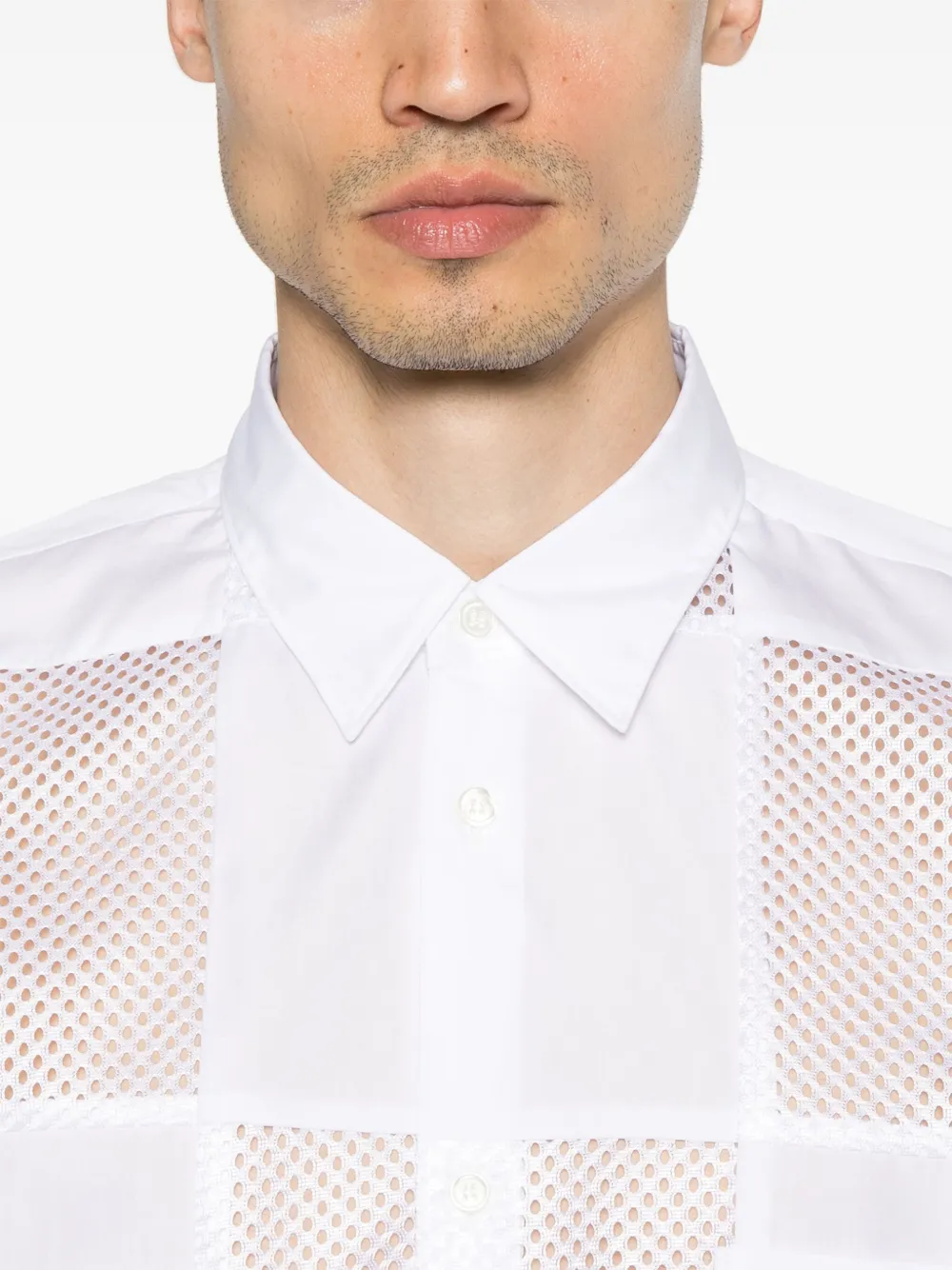 Comme des Garçons Homme Plus Geruit overhemd 2 WHITE X WHITE