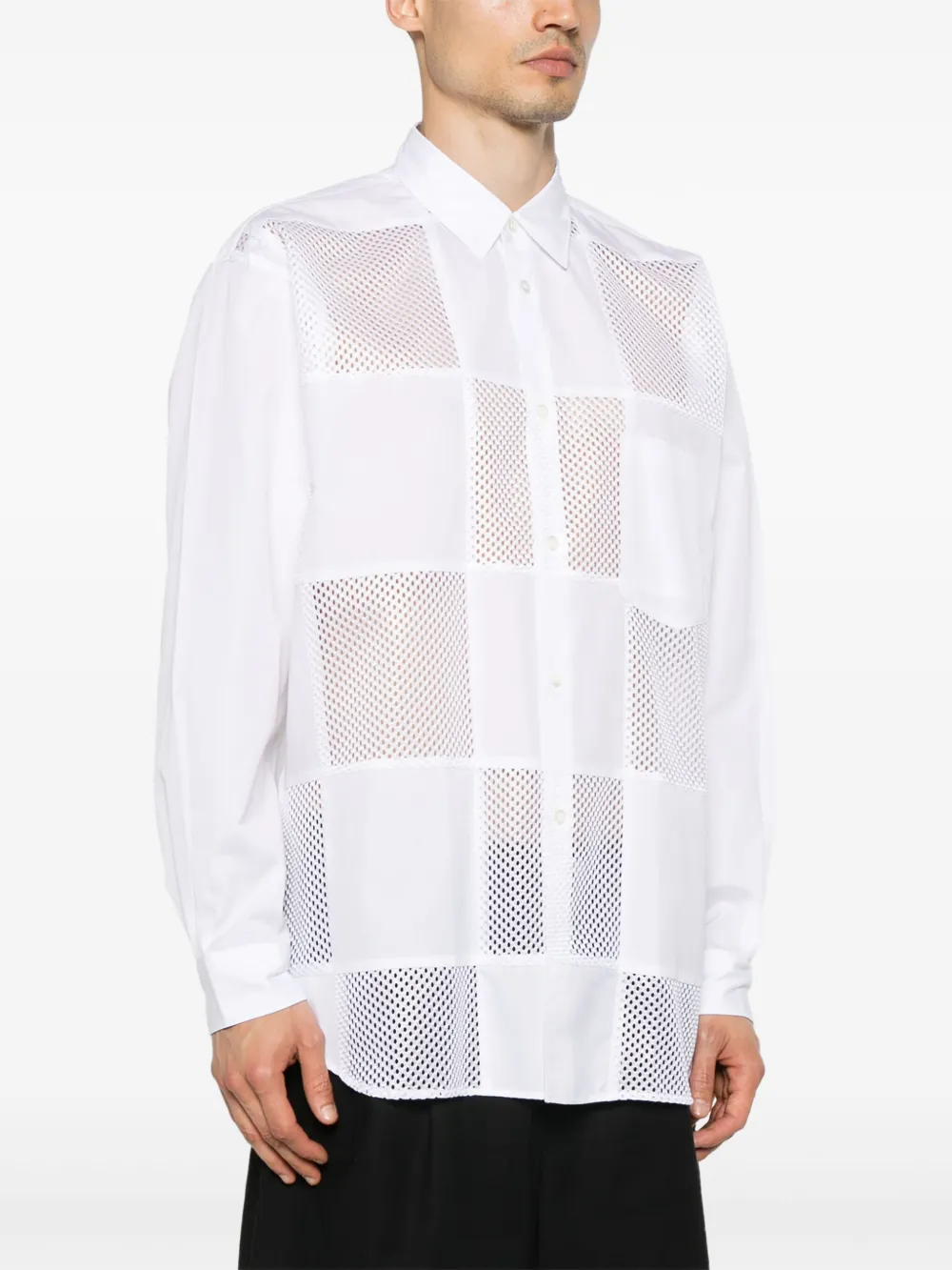 Comme des Garçons Homme Plus Geruit overhemd 2 WHITE X WHITE