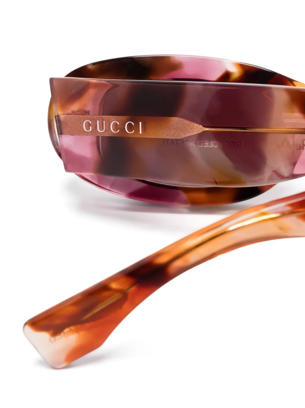 Gucci Eyewear Zonnebril met ovalen montuur Bruin