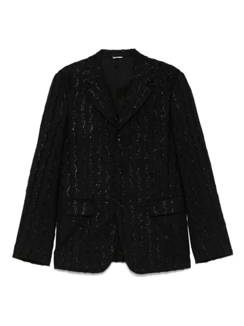 Comme des Garçons Homme Plus blazer con detalle de flecos