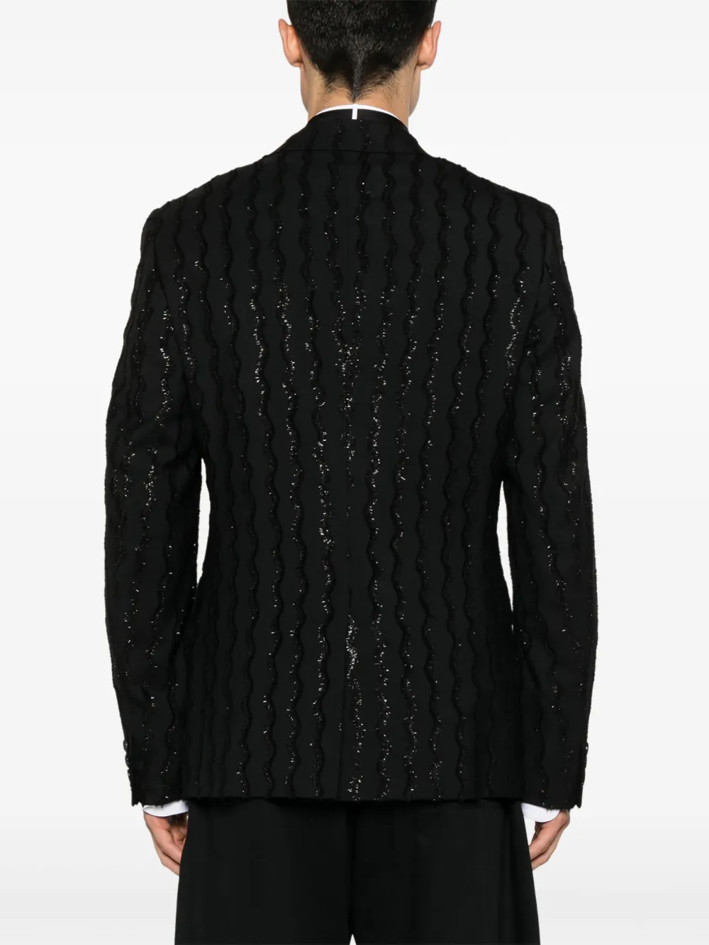 Comme des Garçons Homme Plus Blazer met franje Zwart