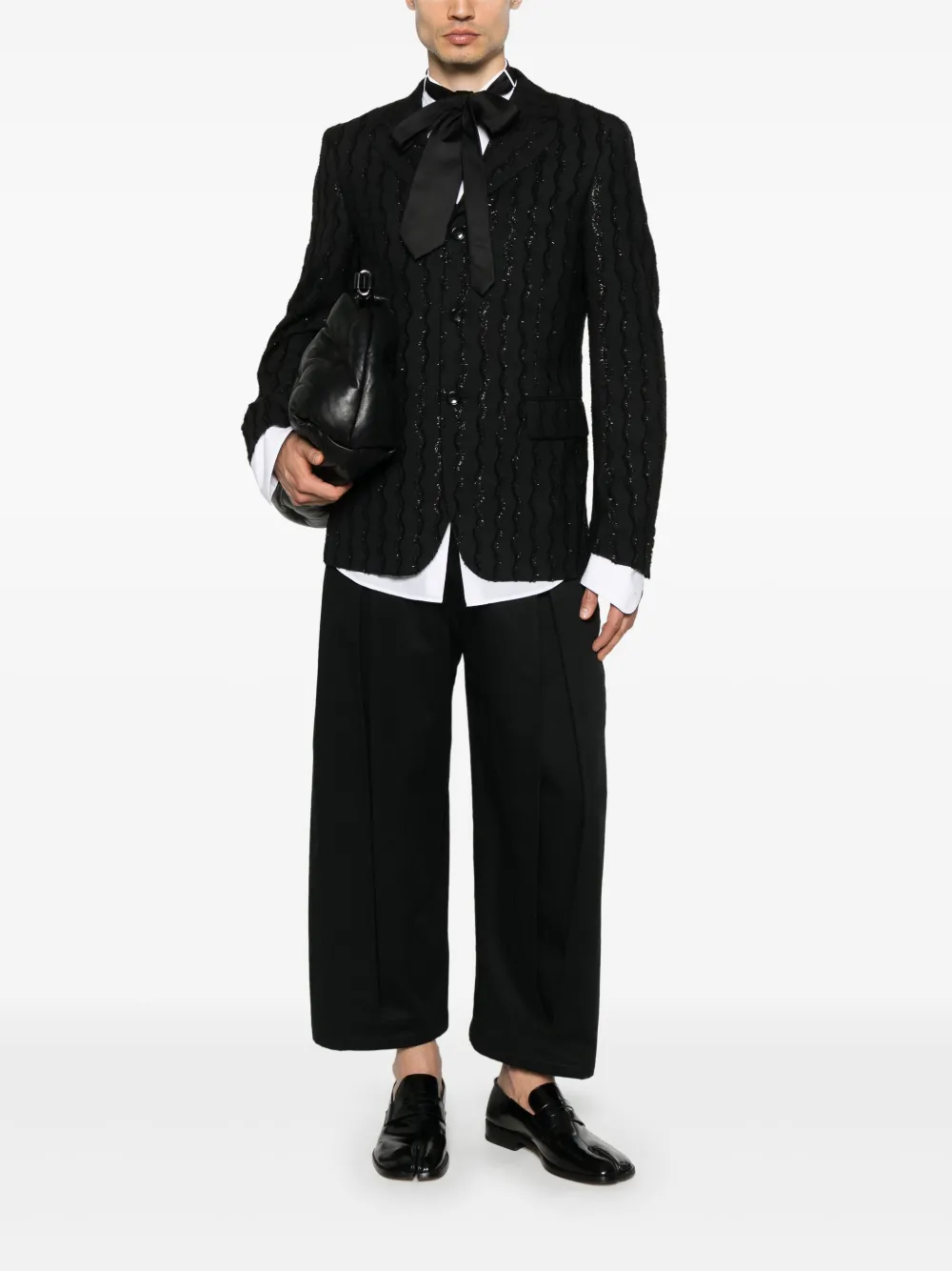 Comme des Garçons Homme Plus Blazer met franje Zwart