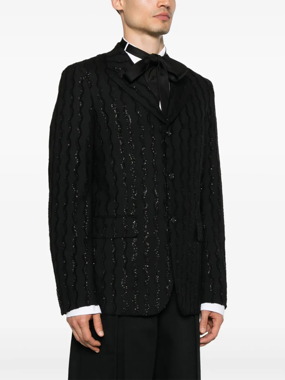 Comme des Garçons Homme Plus Blazer met franje Zwart