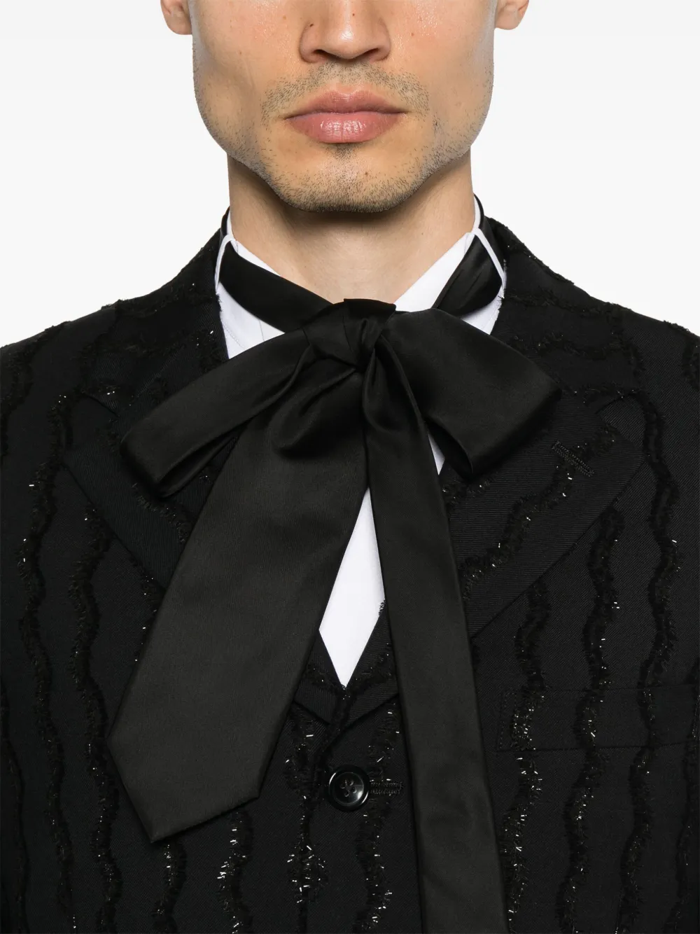 Comme des Garçons Homme Plus Blazer met franje Zwart