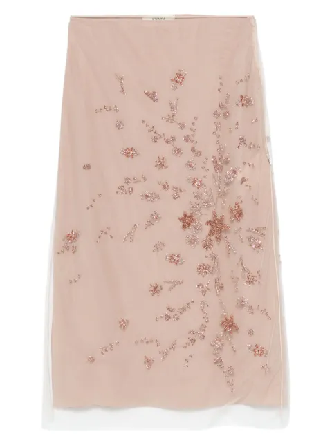 FENDI layered midi skirt