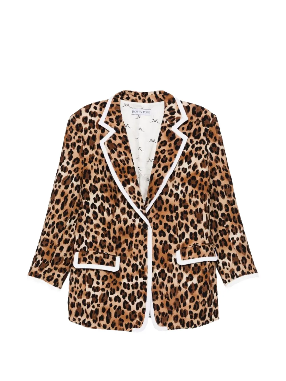 Rowen Rose leopard print jacket - Marrone