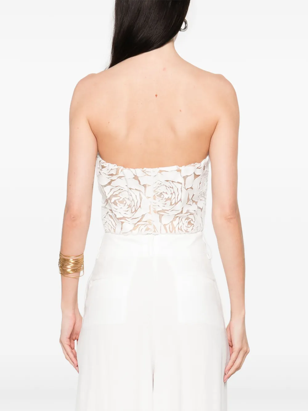 Ermanno Scervino Cropped top met bloemenpatroon Wit