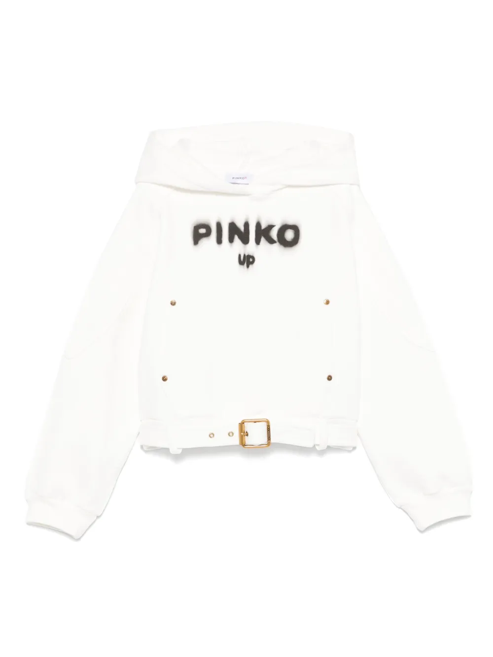 Pinko Kids Hoodie met logoprint Wit