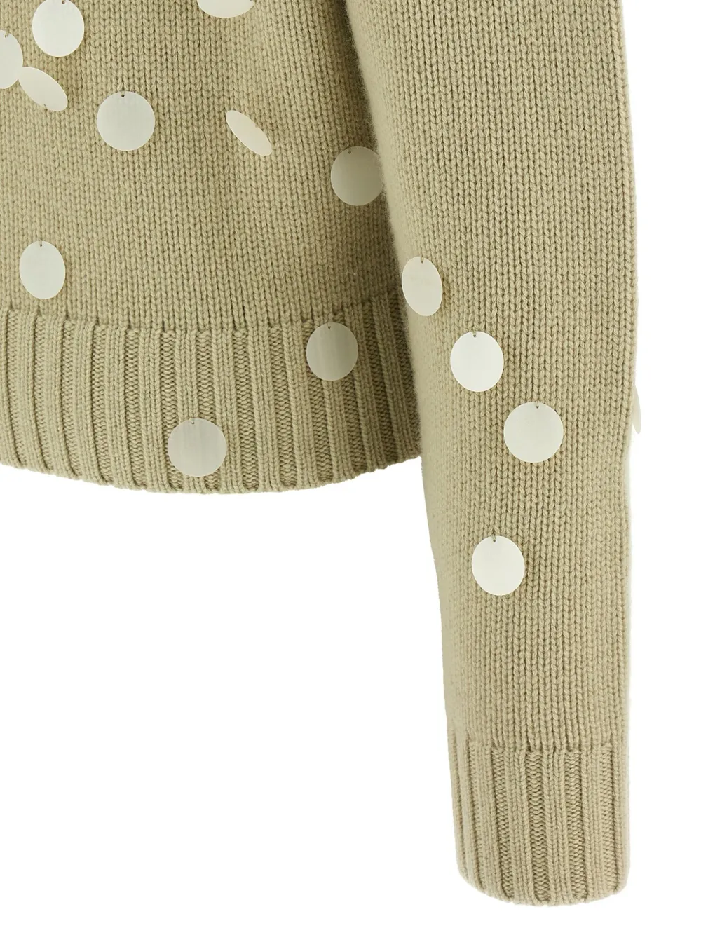 extreme cashmere Oldie trui met pailletten Beige