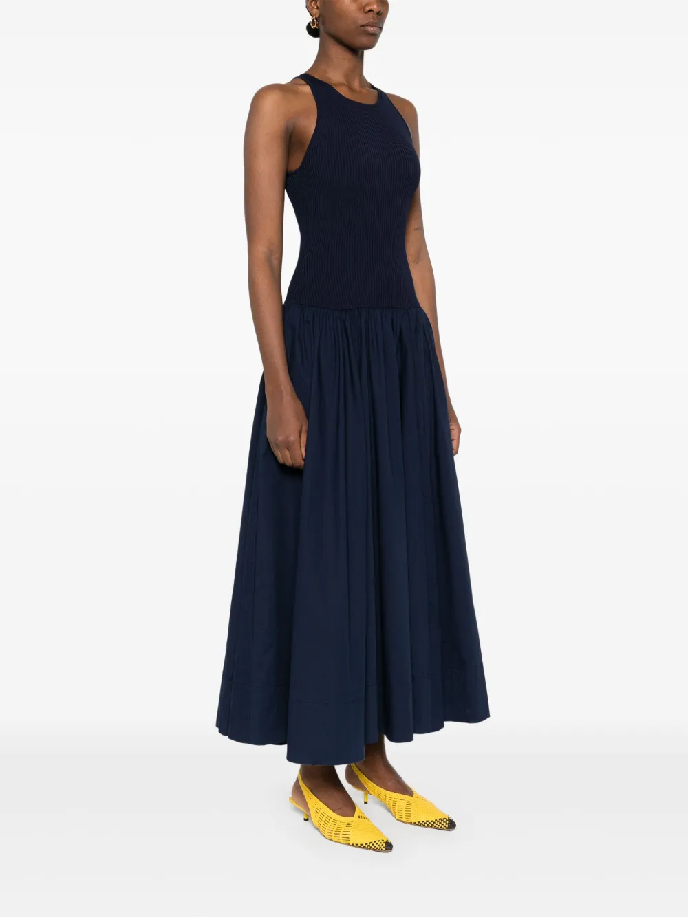 STAUD Yamila maxi-jurk Blauw