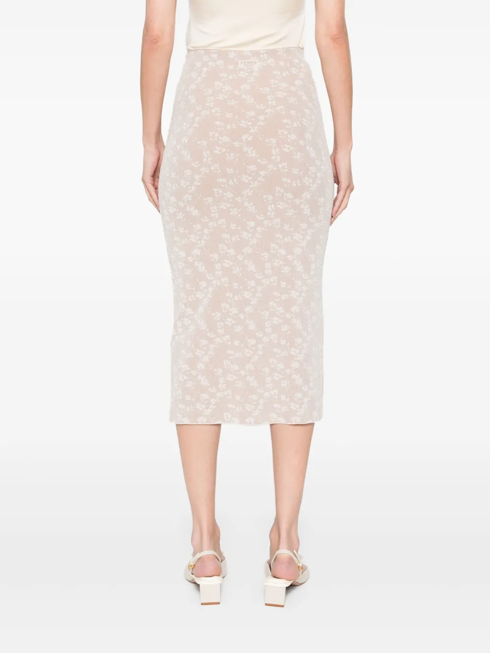 FENDI Midi-rok met jacquard Beige