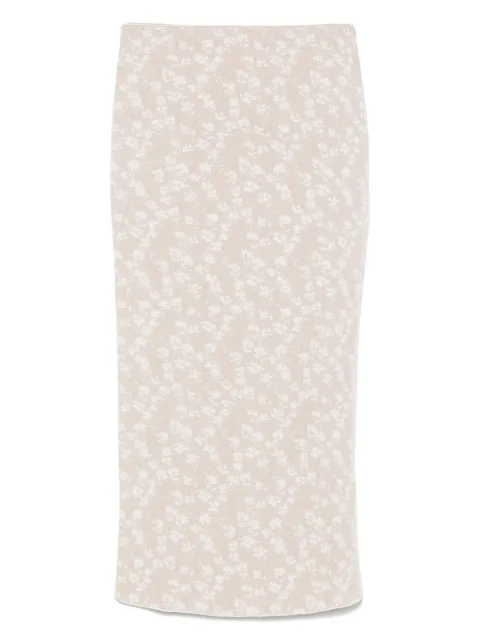 FENDI falda midi con motivo floral en jacquard