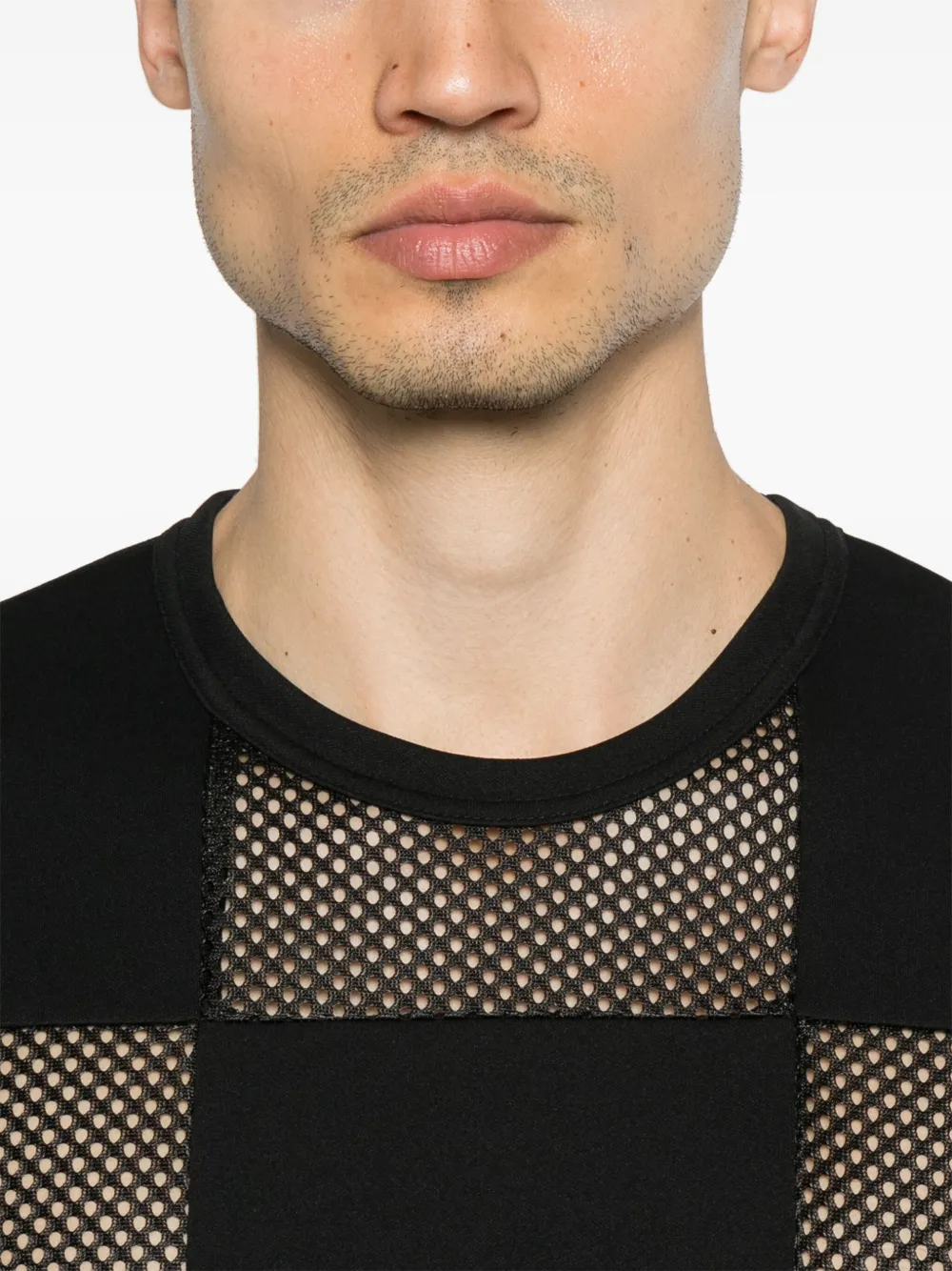 Comme des Garçons Homme Plus Geruit T-shirt Zwart
