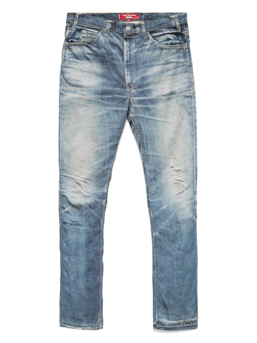 Junya Watanabe MAN denim-print trousers | Blue | Image 1