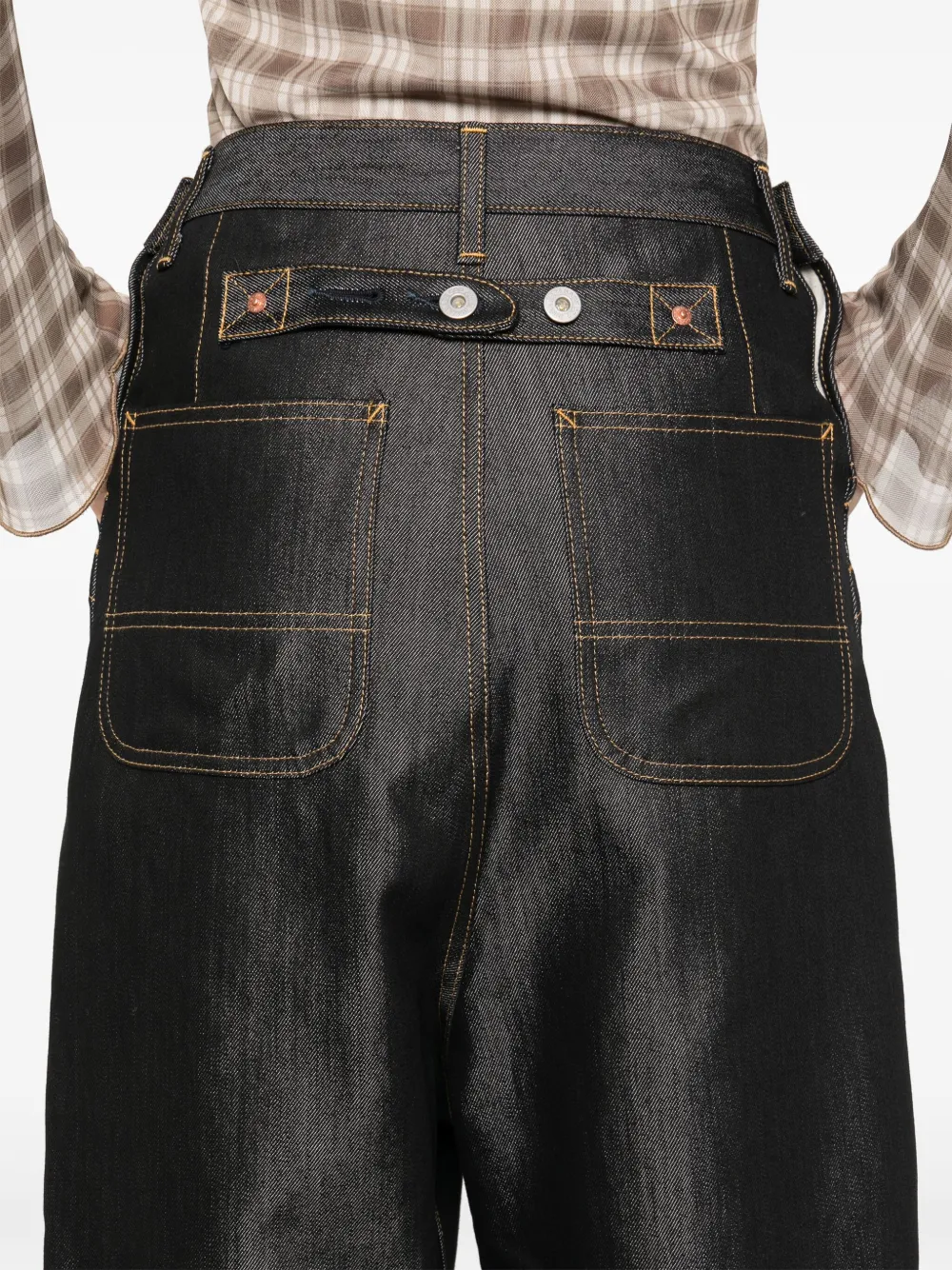 Shop Junya Watanabe Contrast-stitching Jeans
