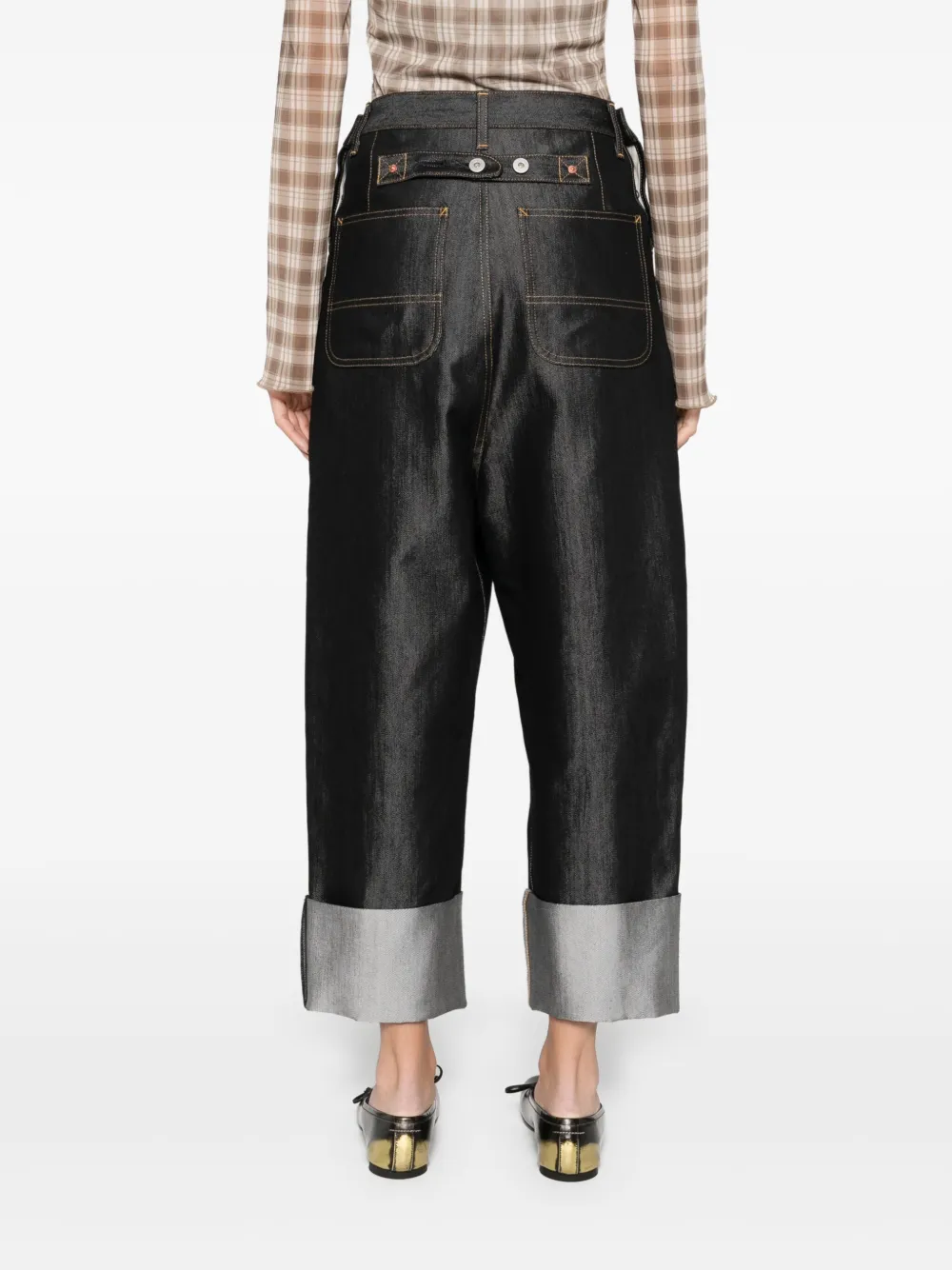 Shop Junya Watanabe Contrast-stitching Jeans