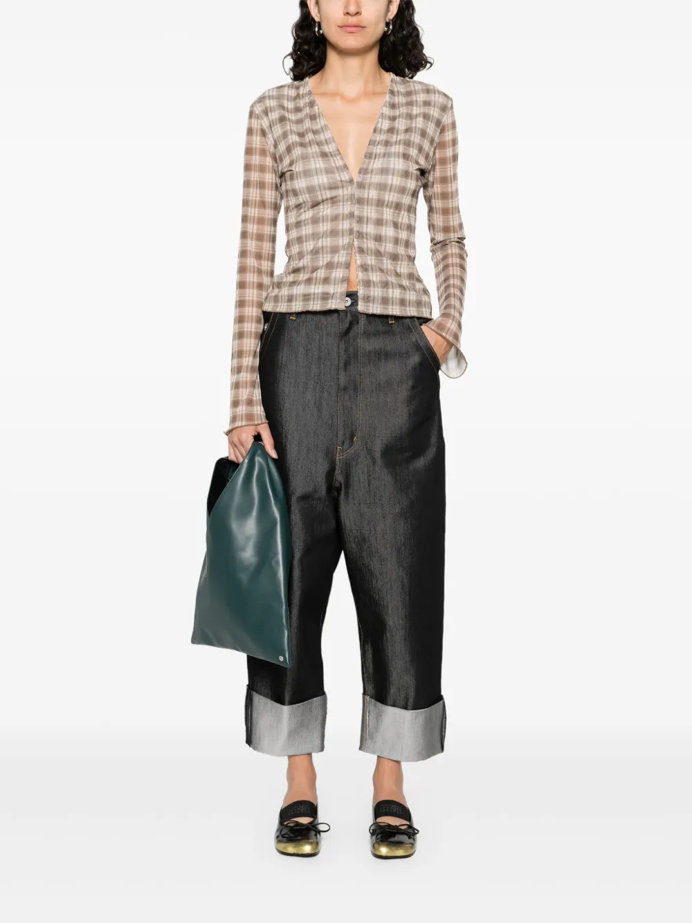 Junya Watanabe Jeans met contrasterende stiksels - Blauw