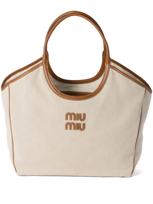 Sac Ivy en toile - Miu Miu - Modalova