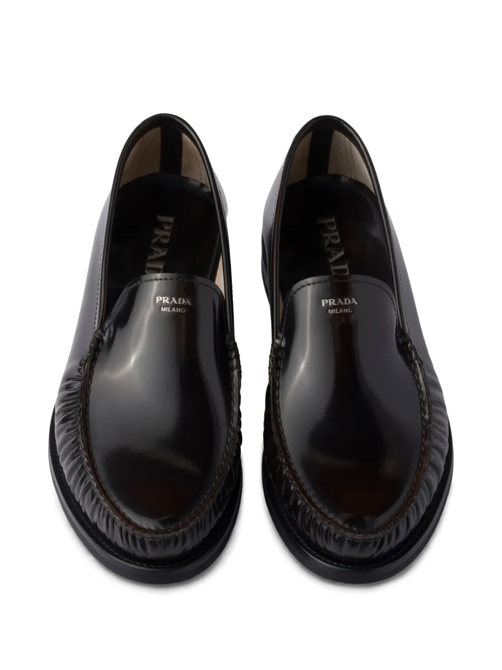 Prada leather loafers Brown