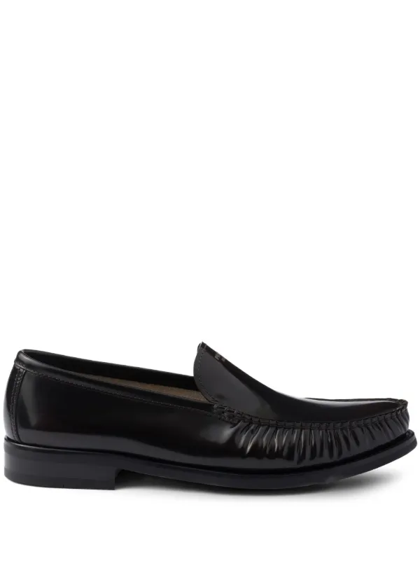 Prada レザーローファー | ブラウン | FARFETCH JP