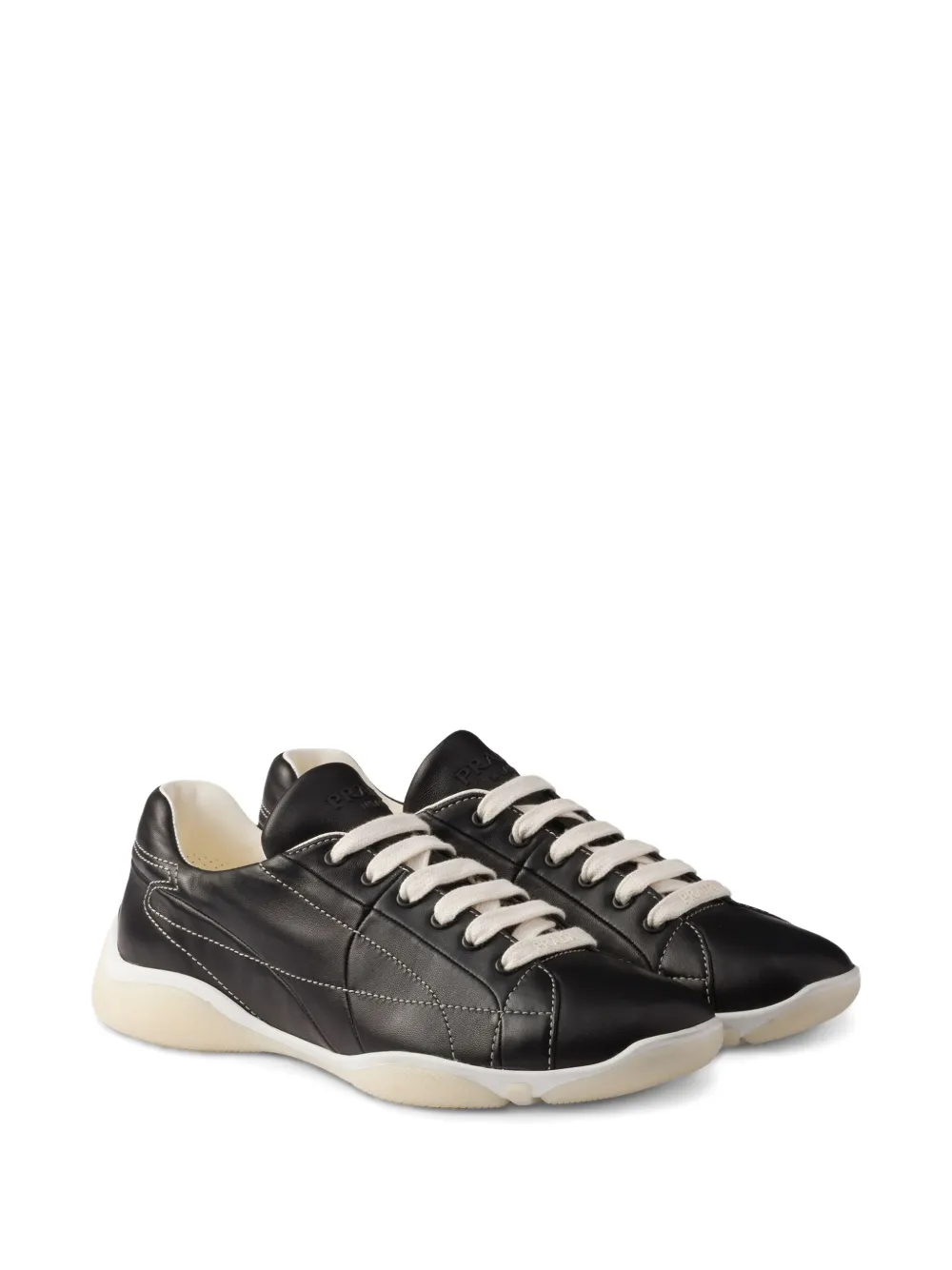 Prada Sneakers Aus Leder In Schwarz