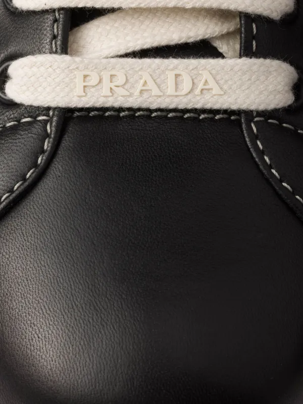 Prada Leather Sneakers | Black | FARFETCH