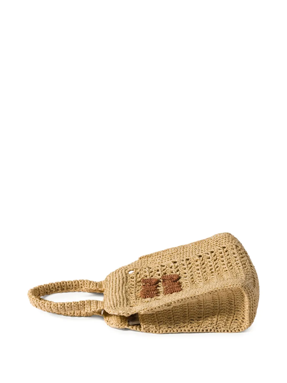 Miu Gehaakte shopper Beige