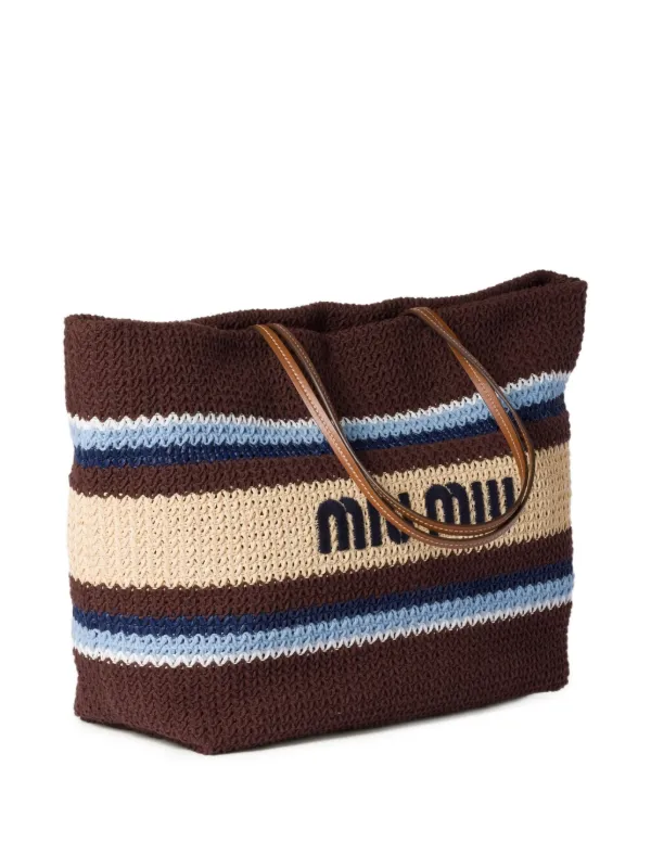 Miu Miu Crochet Tote Bag | Brown | FARFETCH