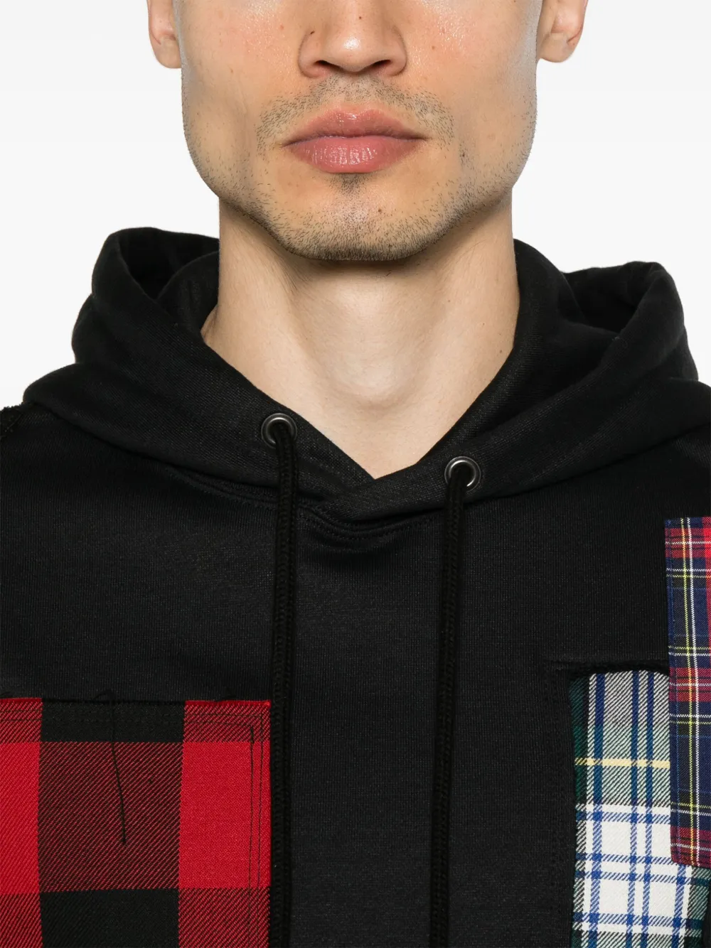 Junya Watanabe MAN Hoodie met patchwork Zwart