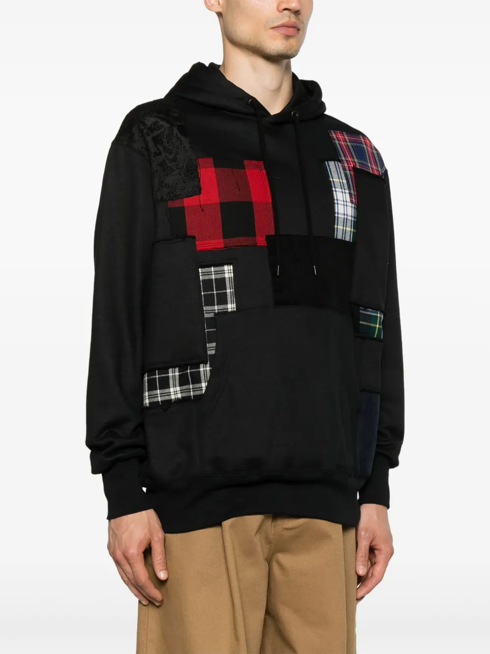 Junya Watanabe MAN Hoodie met patchwork Zwart