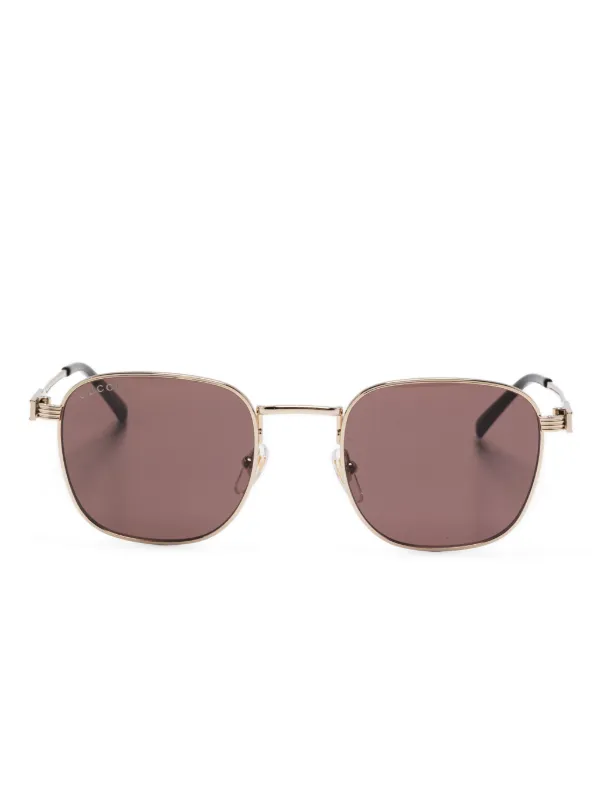 Gucci Eyewear ラウンドフレーム サングラス | ゴールドトーン 