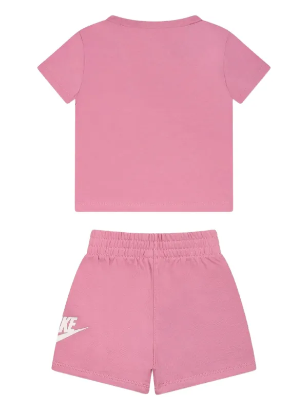 nike pink short set