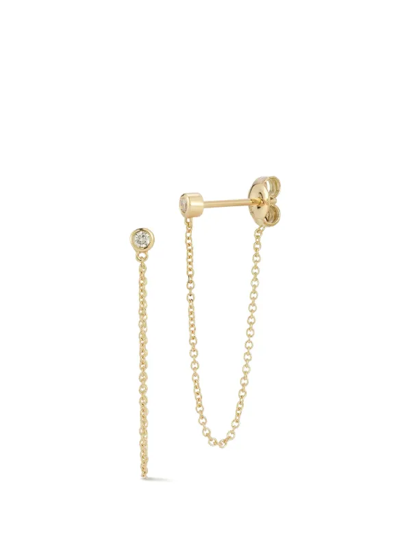 Mateo Chain-drop Diamond Earrings in Gold