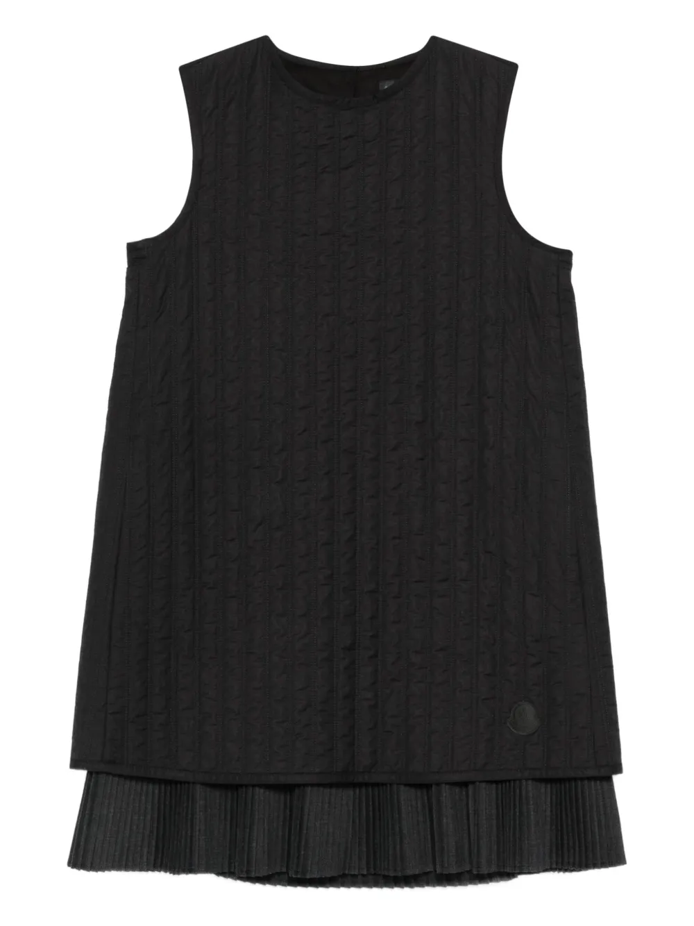 Moncler quilted pleated mini dress - ブラック