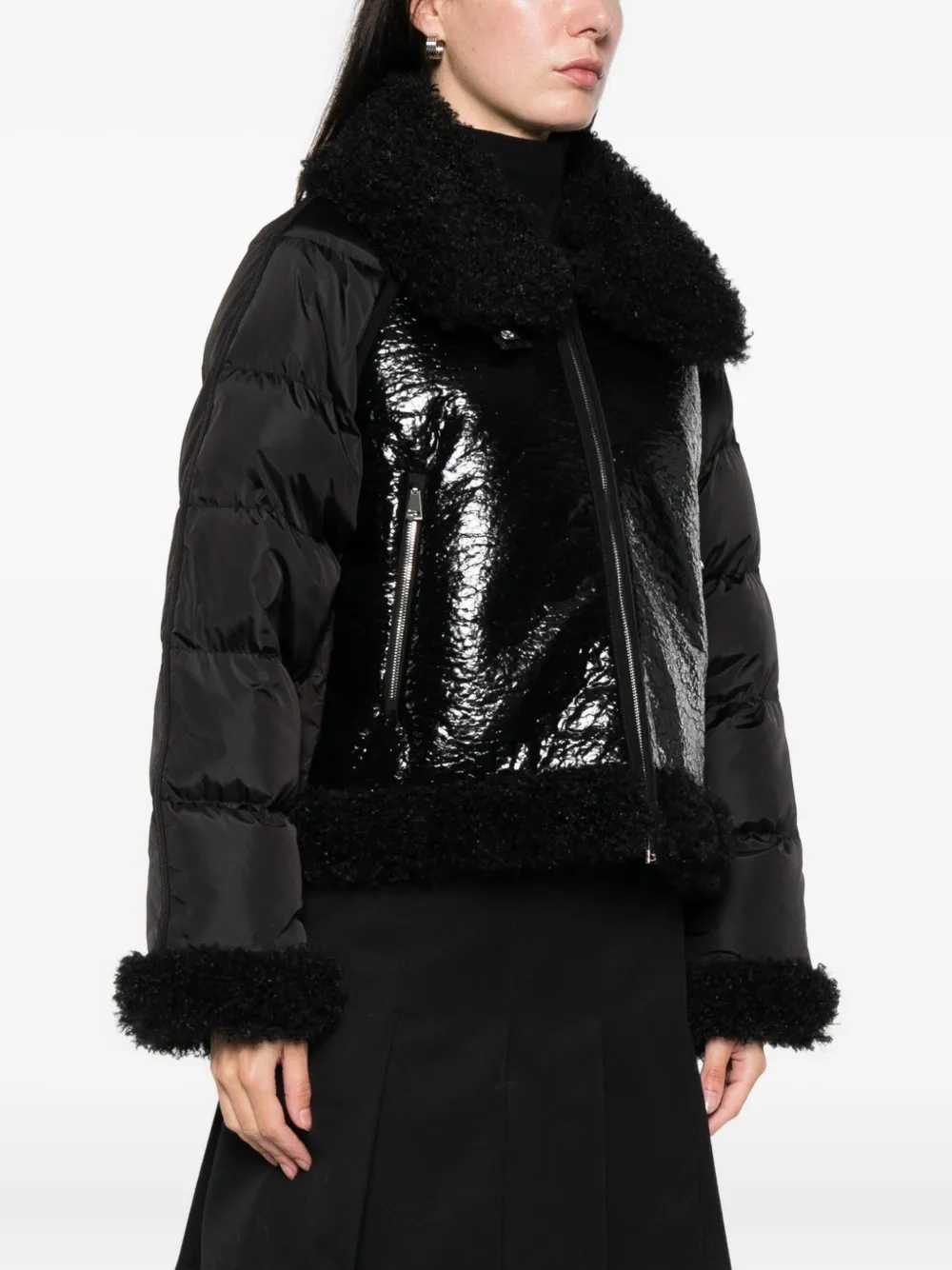 Moncler Zipped Bomber Jacket In Black