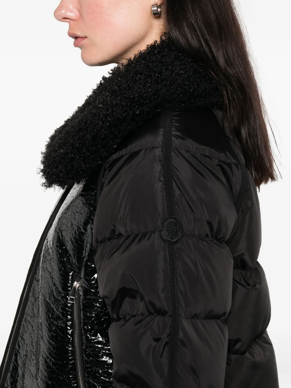 Moncler Zipped Bomber Jacket In Black