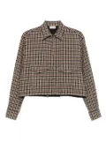 Moncler macro-check wool overshirt - Brown
