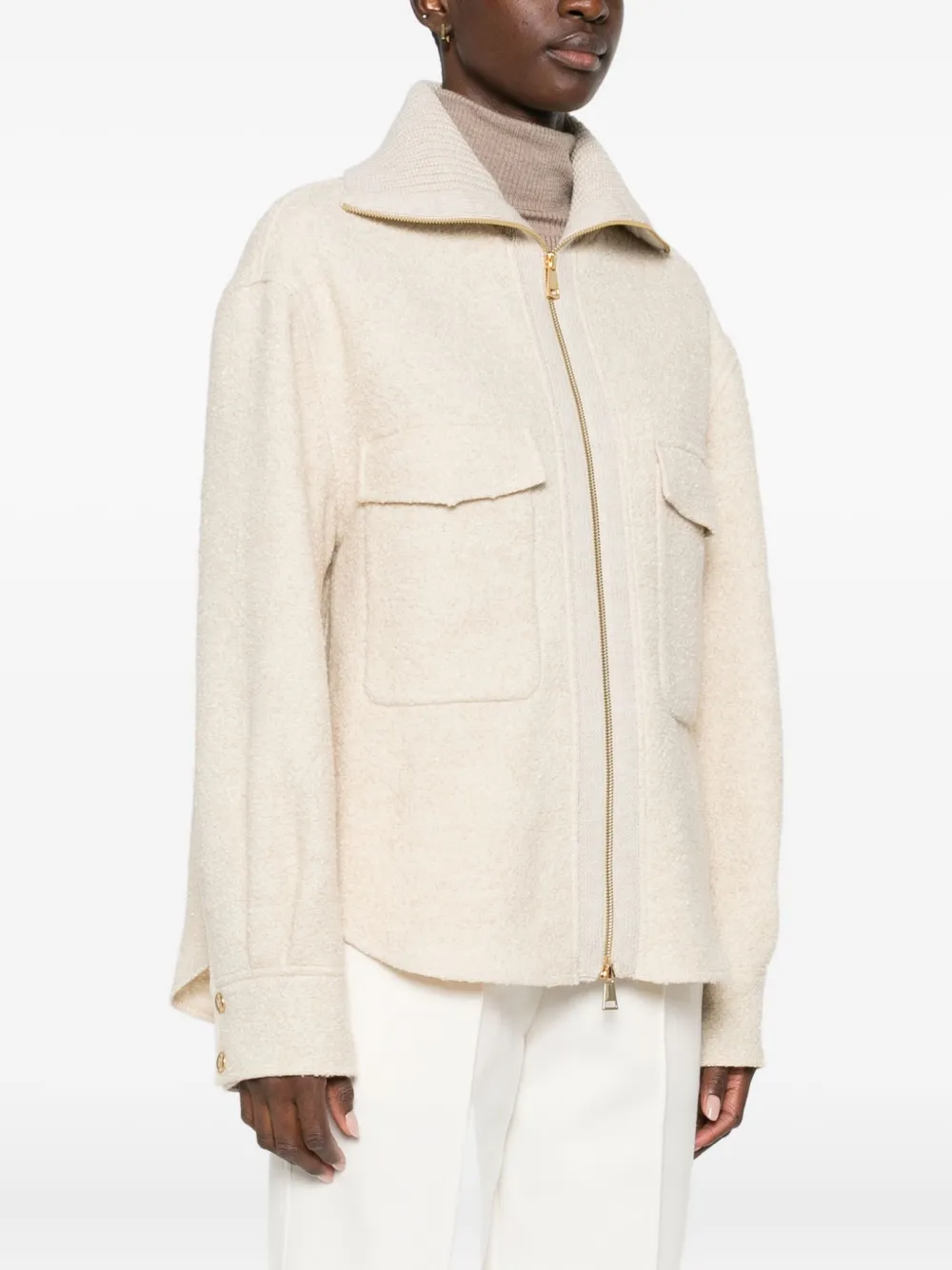Moncler Jacke Aus Einem Wollgemisch In Neutral
