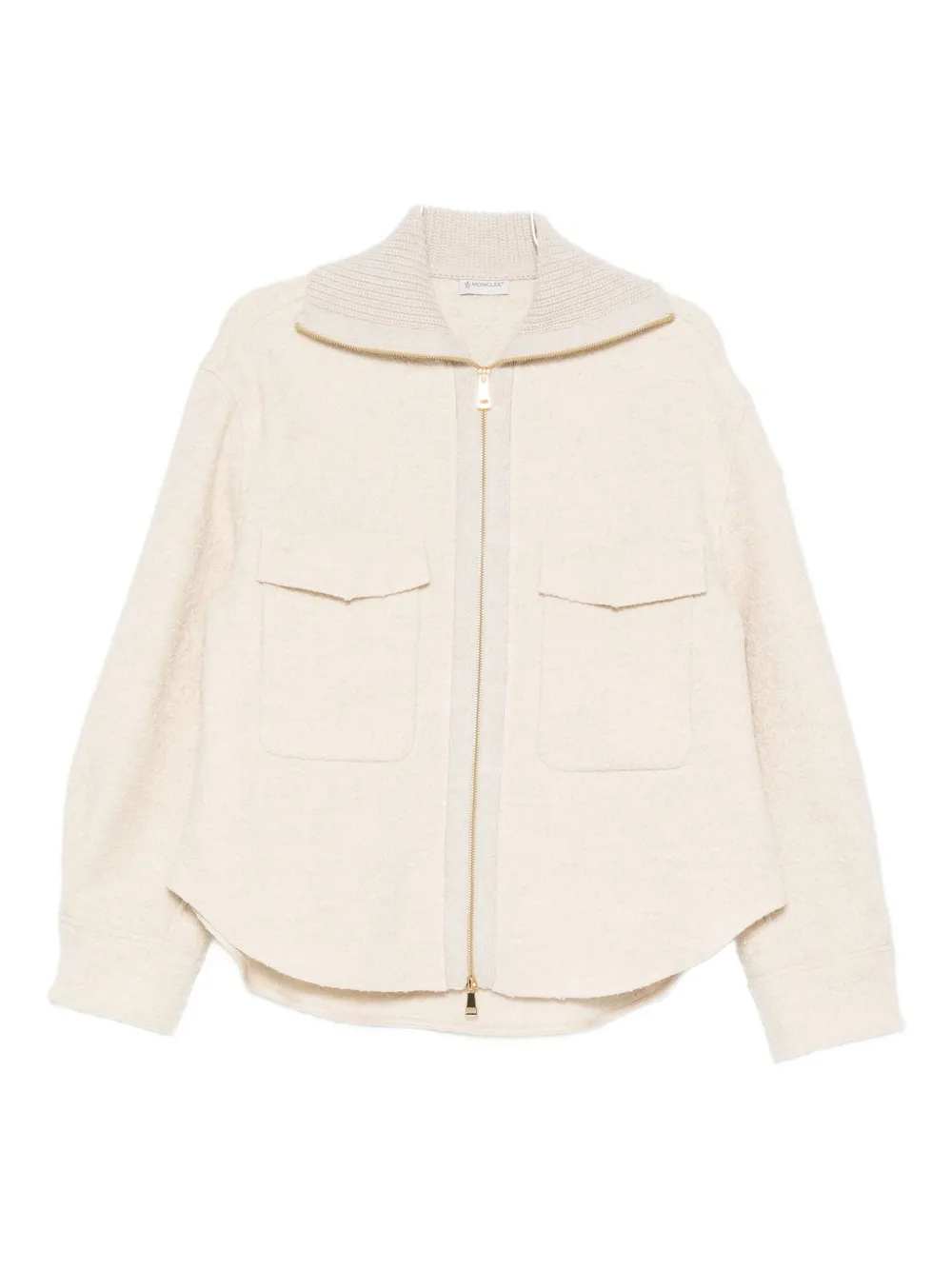 Moncler zip-up bouclé jacket | Neutrals | Image 1