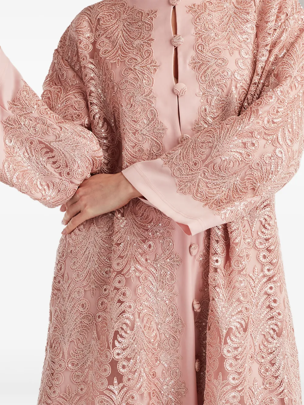 Tadashi Shoji Jurk met geborduurd kant Roze