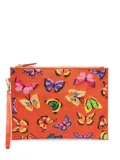 Gustoko butterfly-embroidered clutch bag - Orange