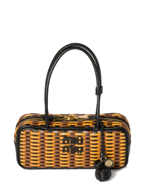 Sac à main Beau en effet tressé - Miu Miu - Modalova