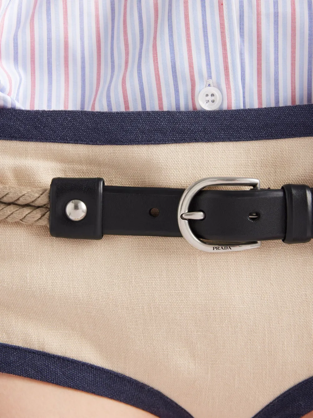Prada Riem met touwdetail Zwart