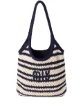 Miu Miu Ivy striped crochet tote bag - Blue