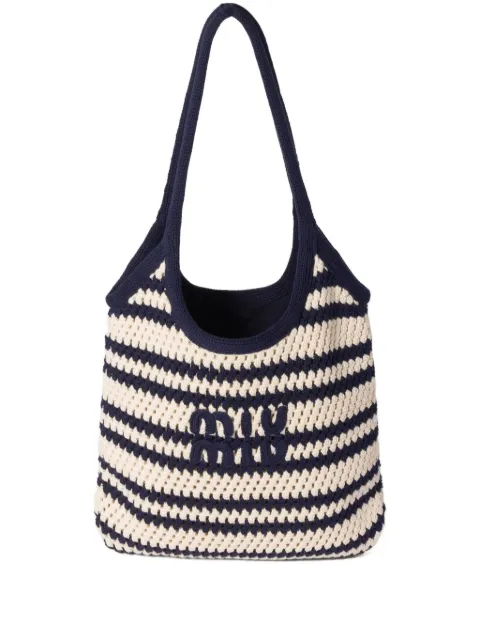 Miu Miu Ivy striped crochet tote bag