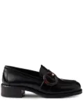 Prada circular-buckle leather loafers - Black