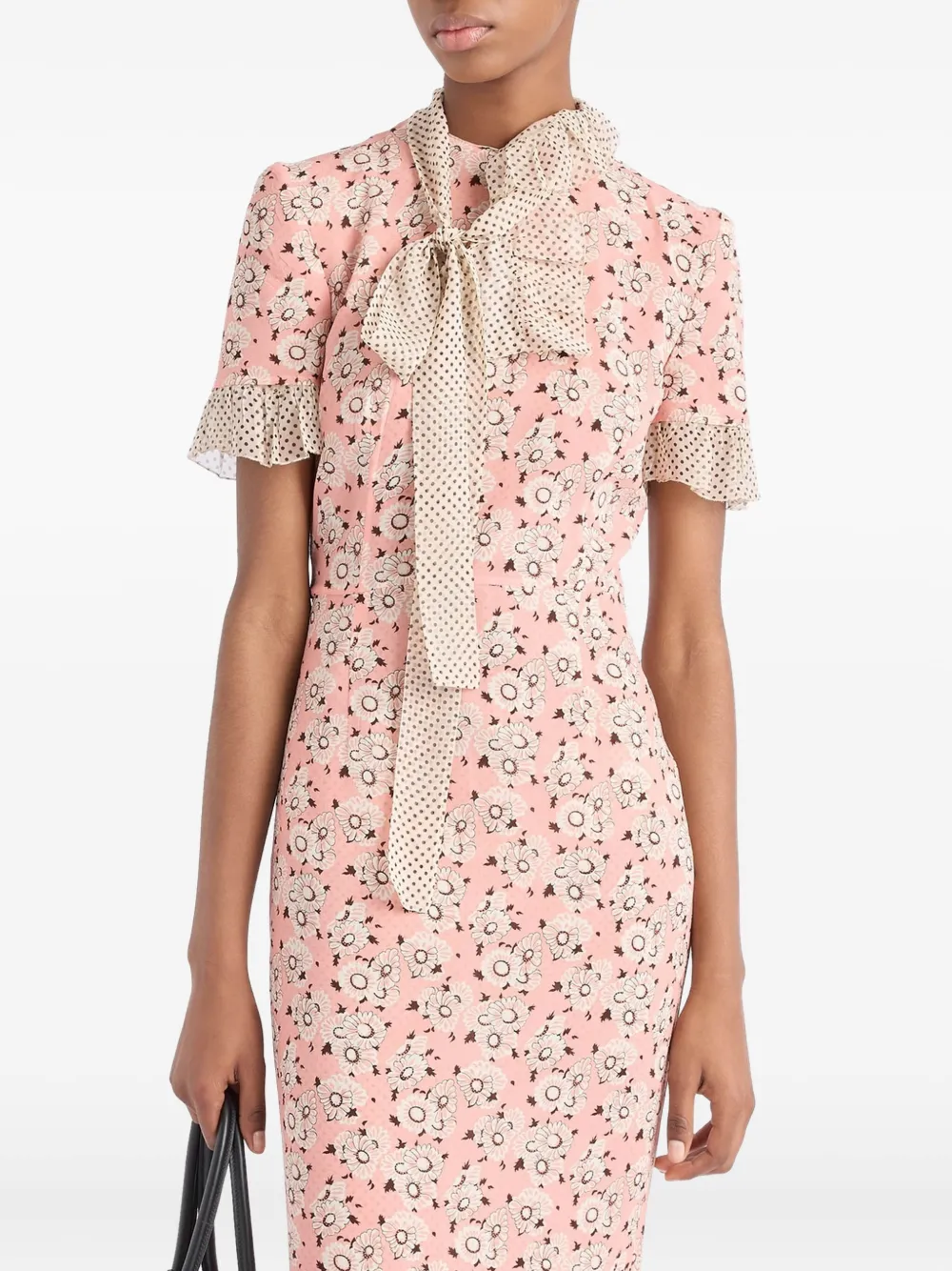 Prada Georgette midi-jurk met print Roze
