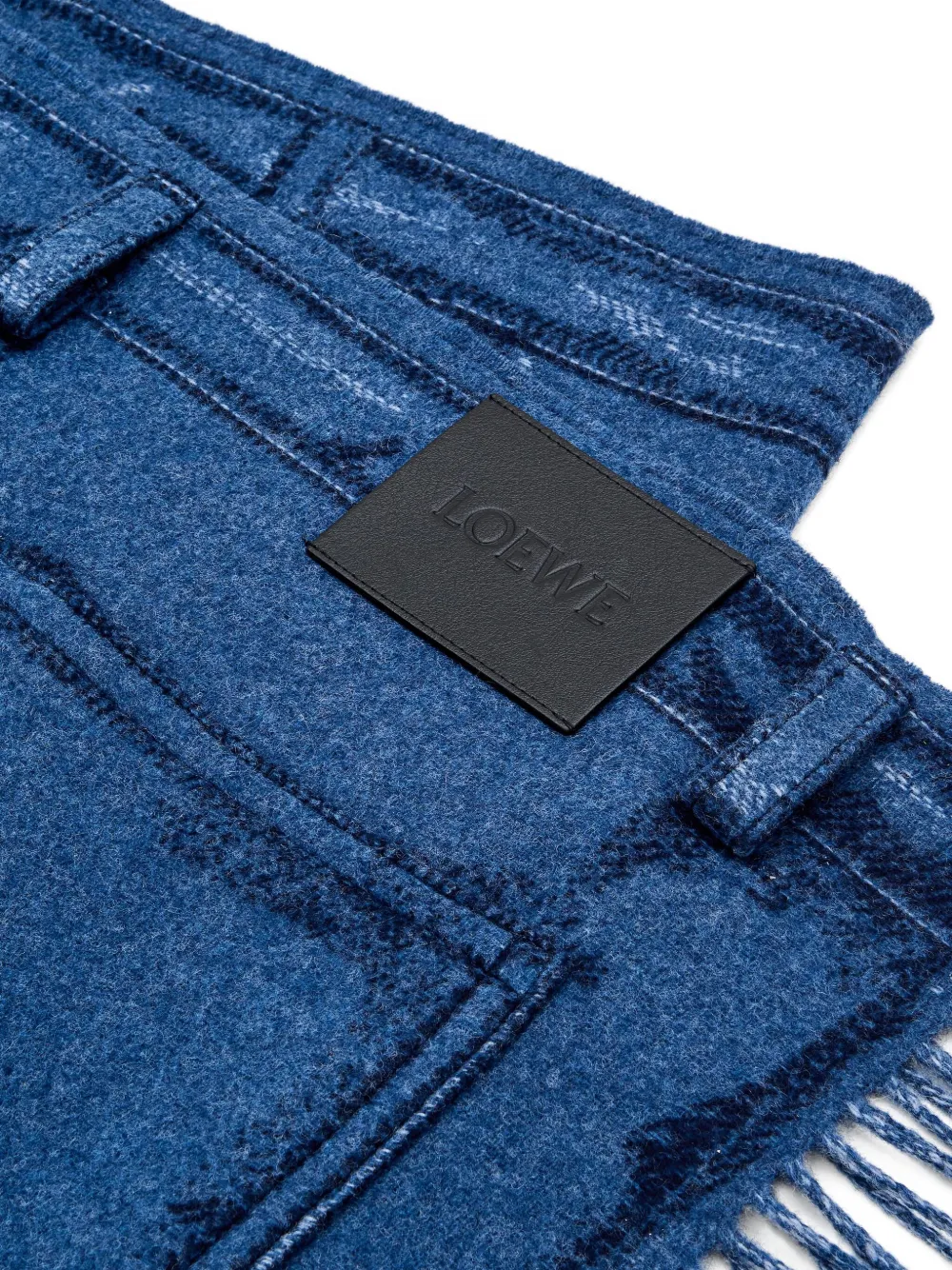 LOEWE jeans-effect fringed scarf | Image 2